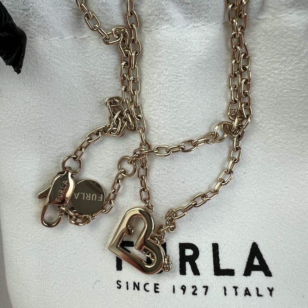 Furla Gold Heart Link Necklace - Picture 2 of 8
